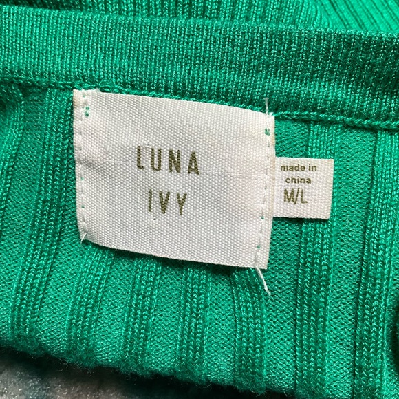 Luna Ivy tank crop top green Large - Picture 3 of 5